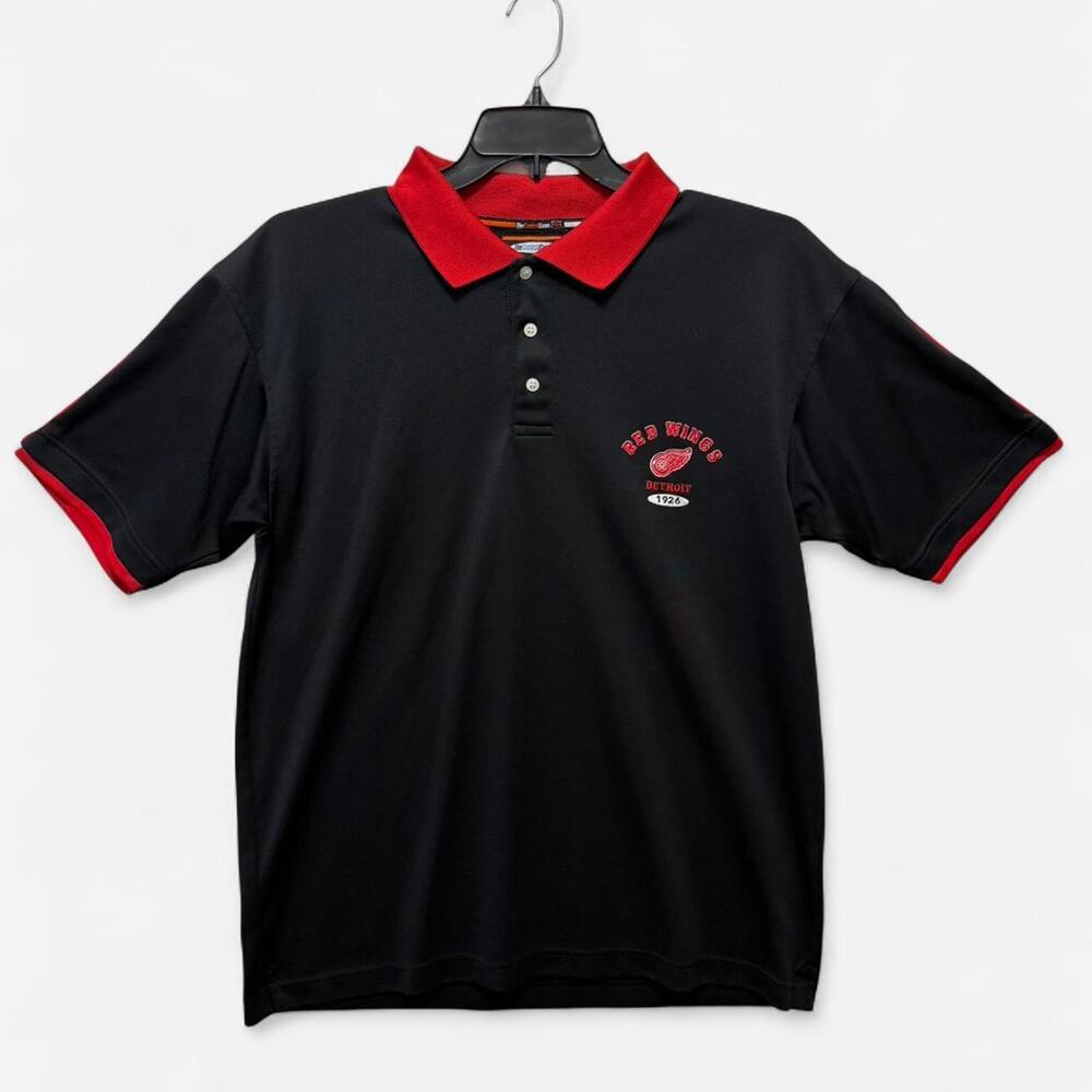 2000's NHL Detroit Red Wings Hockey Embroidered Polo Shirt